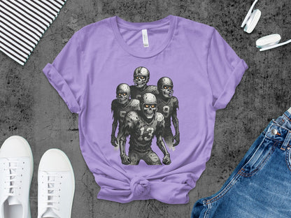 American Football Skeleton Halloween Spooky Sports Football Fan T-Shirt