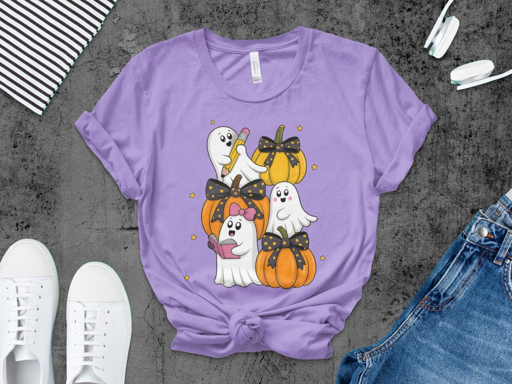 Halloween Spooky Teacher Ghost School Teachers Costume Classrooms T-Shirt