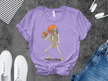 American Football Skeleton Halloween Spooky Sports Football Fan T-Shirt