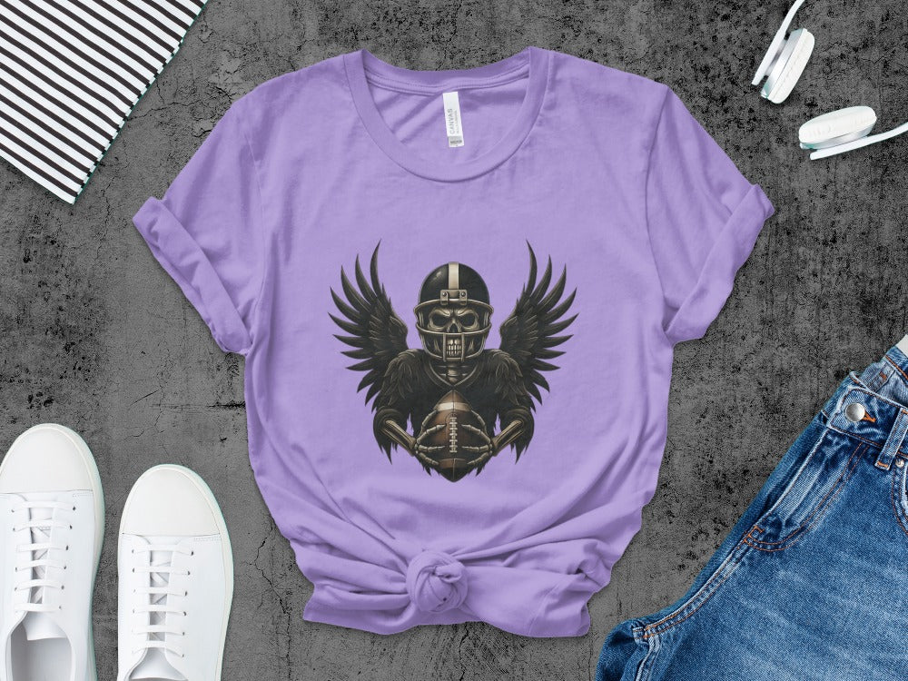 American Football Skeleton Halloween Spooky Sports Football Fan T-Shirt