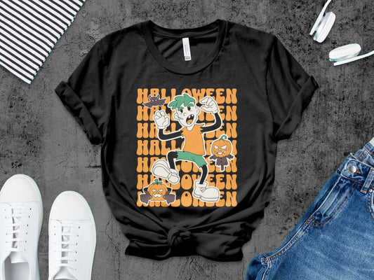 Boys Halloween skeletons Kids Pumpkin Spooky Ghost T-Shirt