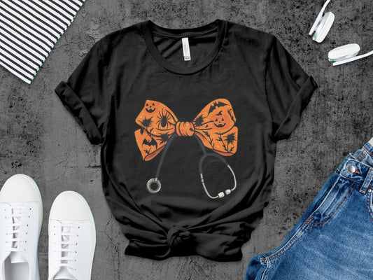 Funny Halloween Nurse Spooky Pumpkin Nursing Boo Crew T-Shirt