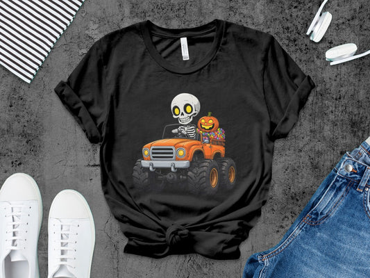 Boys And Girls Halloween skeletons Kids Pumpkin Spooky Ghost T-Shirt