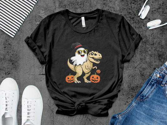 Boys And Girls Halloween skeletons Kids Pumpkin Spooky Ghost T-Shirt
