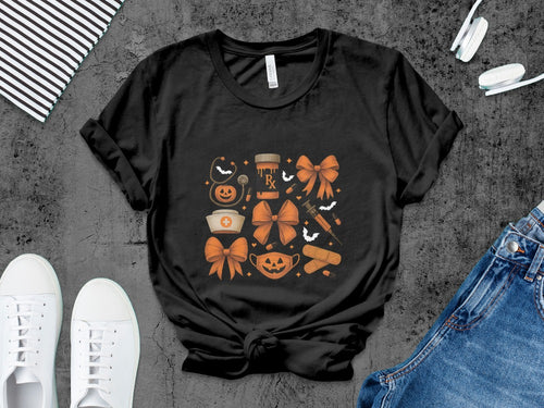Funny Halloween Nurse Spooky Pumpkin Nursing Boo Crew T-Shirt