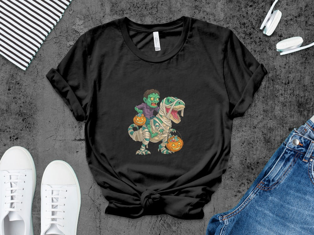 Boys Halloween skeletons Kids Pumpkin Spooky Ghost T-Shirt