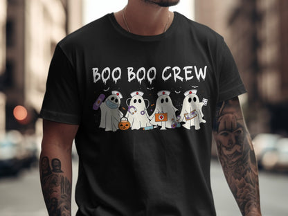 Funny Halloween Nurse Spooky Pumpkin Nursing Boo Crew T-Shirt