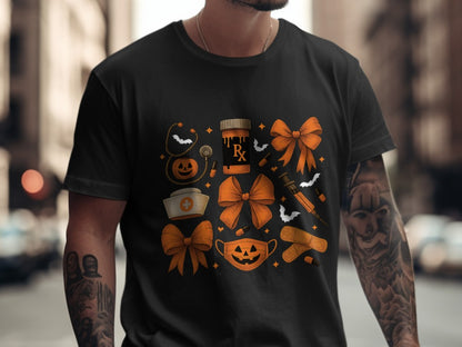 Funny Halloween Nurse Spooky Pumpkin Nursing Boo Crew T-Shirt
