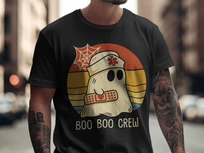 Funny Halloween Nurse Spooky Pumpkin Nursing Boo Crew T-Shirt