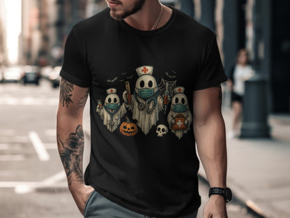Funny Halloween Nurse Spooky Pumpkin Nursing Boo Crew T-Shirt