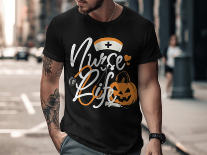 Funny Halloween Nurse Spooky Pumpkin Nursing Boo Crew T-Shirt