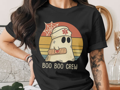 Funny Halloween Nurse Spooky Pumpkin Nursing Boo Crew T-Shirt