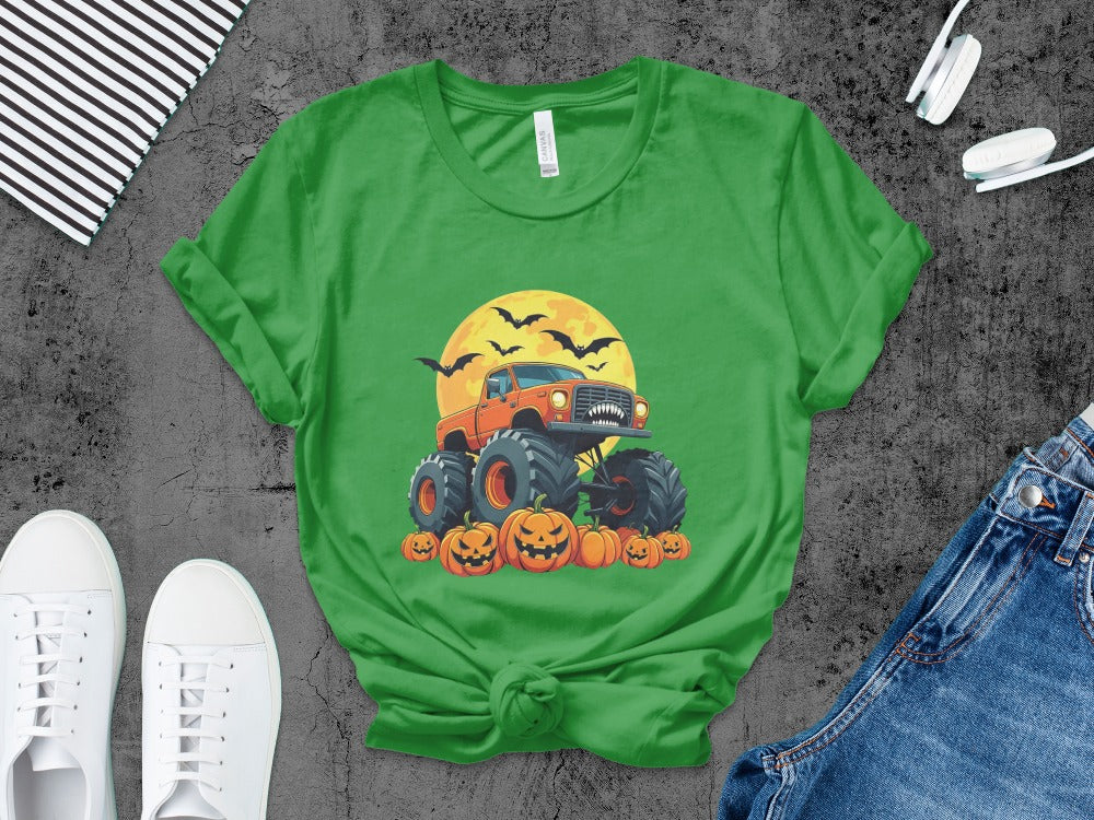 Boys And Girls Halloween skeletons Kids Pumpkin Spooky Ghost T-Shirt