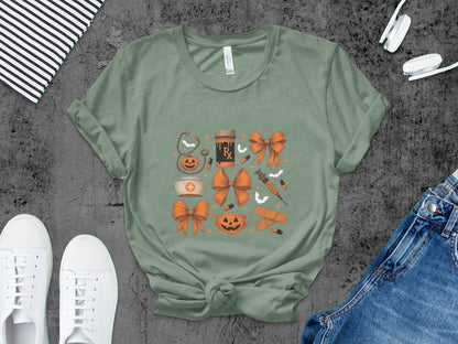 Funny Halloween Nurse Spooky Pumpkin Nursing Boo Crew T-Shirt
