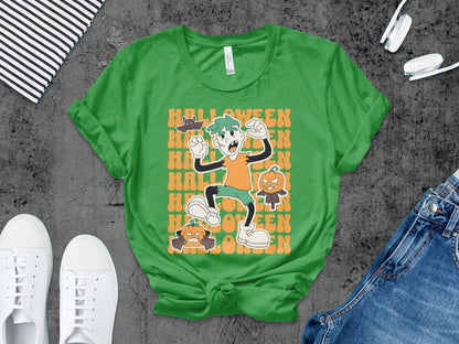 Boys Halloween skeletons Kids Pumpkin Spooky Ghost T-Shirt
