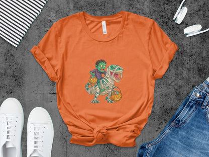 Boys Halloween skeletons Kids Pumpkin Spooky Ghost T-Shirt