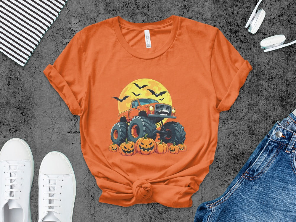 Boys And Girls Halloween skeletons Kids Pumpkin Spooky Ghost T-Shirt
