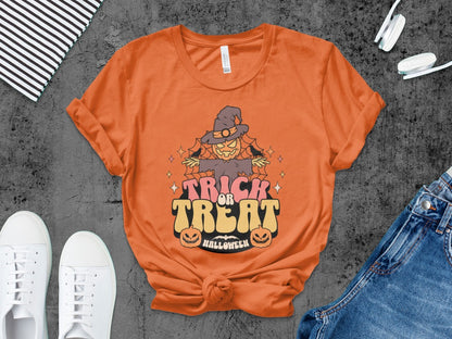 Boys And Girls Halloween skeletons Kids Pumpkin Spooky Ghost T-Shirt