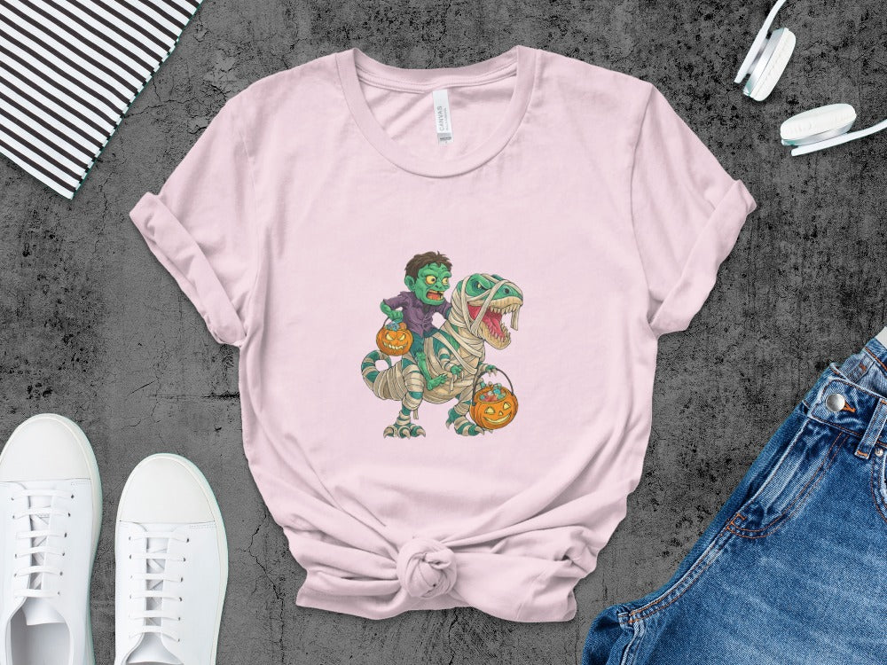 Boys Halloween skeletons Kids Pumpkin Spooky Ghost T-Shirt