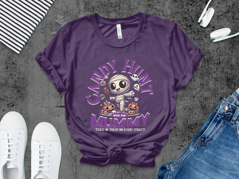 Boys And Girls Halloween skeletons Kids Pumpkin Spooky Ghost T-Shirt