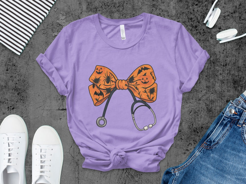 Funny Halloween Nurse Spooky Pumpkin Nursing Boo Crew T-Shirt