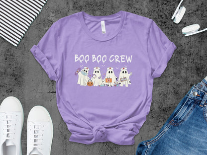 Funny Halloween Nurse Spooky Pumpkin Nursing Boo Crew T-Shirt