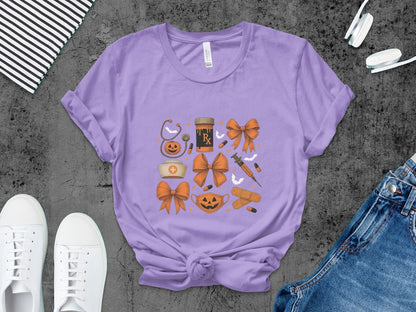 Funny Halloween Nurse Spooky Pumpkin Nursing Boo Crew T-Shirt