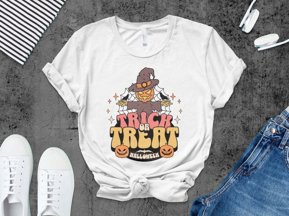 Boys And Girls Halloween skeletons Kids Pumpkin Spooky Ghost T-Shirt