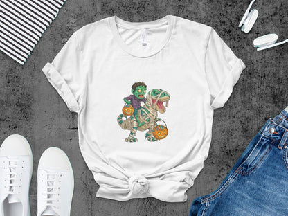 Boys Halloween skeletons Kids Pumpkin Spooky Ghost T-Shirt