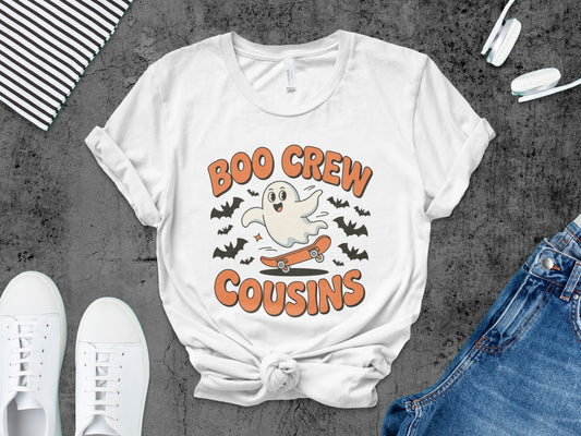 Boys And Girls Halloween skeletons Kids Pumpkin Spooky Ghost T-Shirt