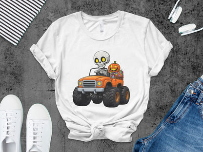 Boys And Girls Halloween skeletons Kids Pumpkin Spooky Ghost T-Shirt